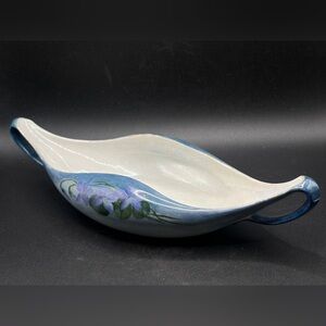 T&V Limoges France Vintage Hand Painted Floral Double Handled Bowl Serveware